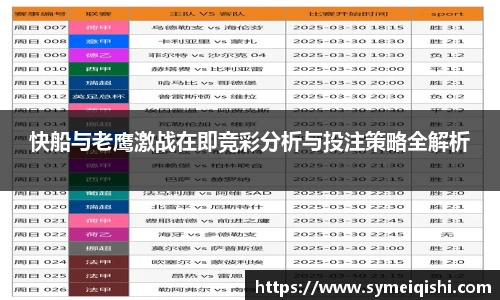 快船与老鹰激战在即竞彩分析与投注策略全解析